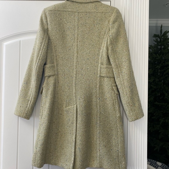 Moda International Women’s 3/4 Button Up Green Wool Blend Coat - Picture 2 of 3